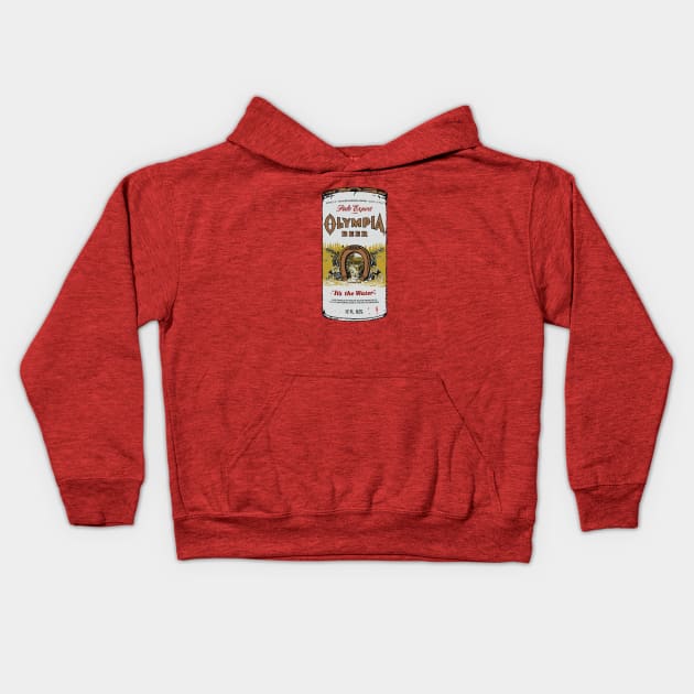 olympia beer as worn by kurt cobain Kids Hoodie by VizRad